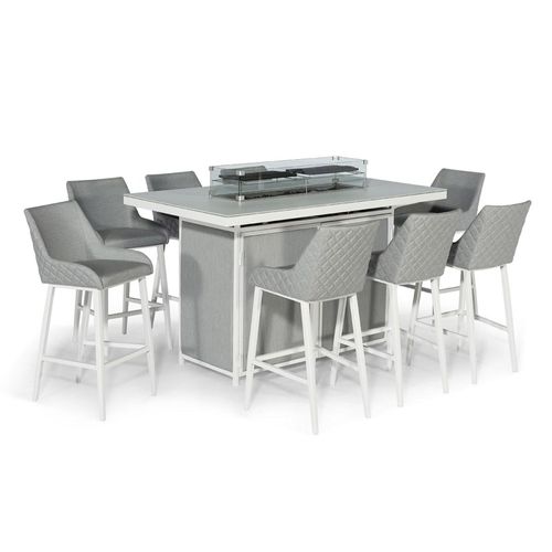 Maze Regal Lead Chine 8 Seater Fire Pit Table Garden Bar Set