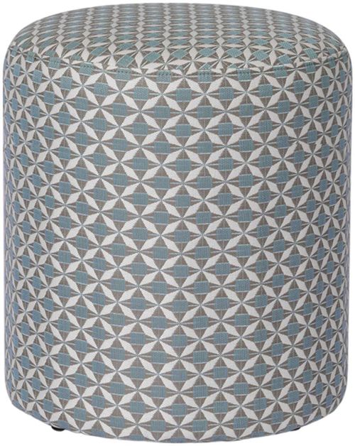 Maze Sunbrella Mosaic Blue Outdoor Footstool