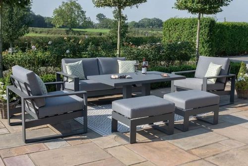 Maze Amalfi Grey 2 Seater Garden Sofa Set with Gas Lift Rising Table