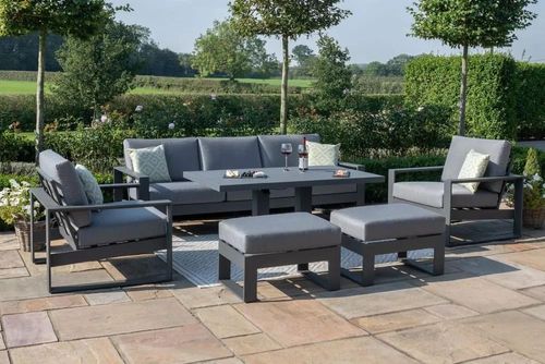 Maze Amalfi Grey 3 Seat Sofa Set with Gas Lift Rising Table