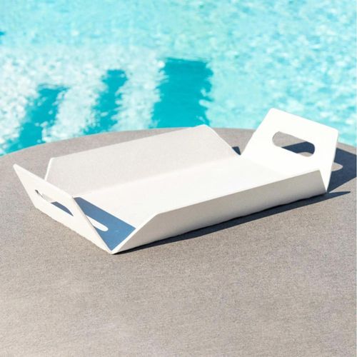 Maze White Aluminium Outdoor Tray