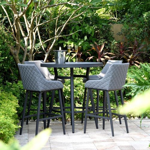 Maze Regal Flanelle 4 Seater Round Garden Bar Set