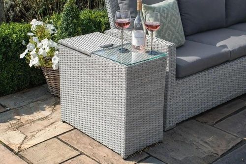 Maze Ascot Grey Rattan Ice Bucket Garden Side Table