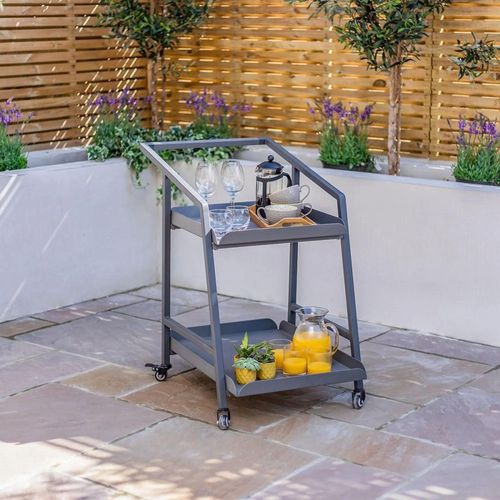 Maze Grey Aluminium 2 Tier Garden Trolley