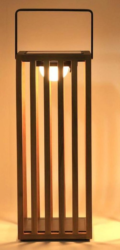 Maze Venus Wood Small Solar Outdoor Light