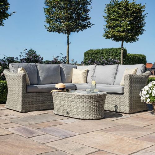 Maze Oxford Grey Rattan Small Garden Corner Sofa Set