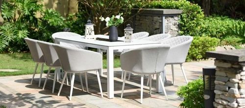 Maze Ambition Lead Chine 8 Seater Fire Pit Table Garden Dining Set