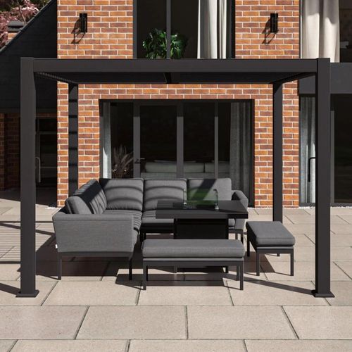 Maze Como Grey Aluminium Square Outdoor Pergola - 270cm