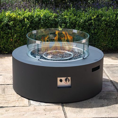 Maze Charcoal Round Outdoor Gas Fire Pit