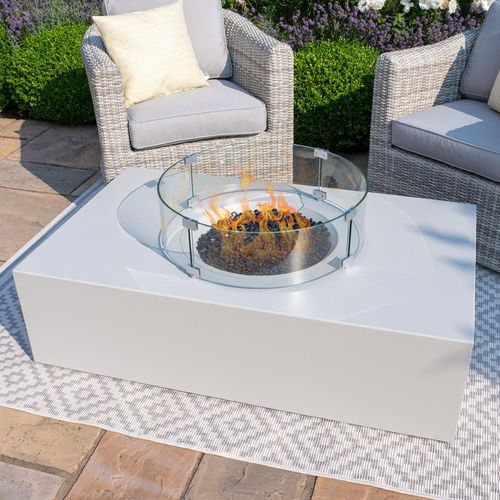 Maze White Pebble Outdoor Gas Fire Pit