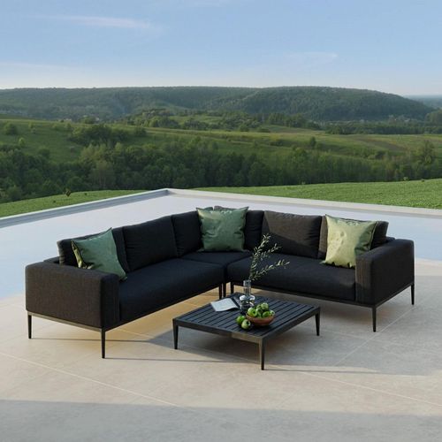 Maze Eve Charcoal Corner Garden Sofa Group