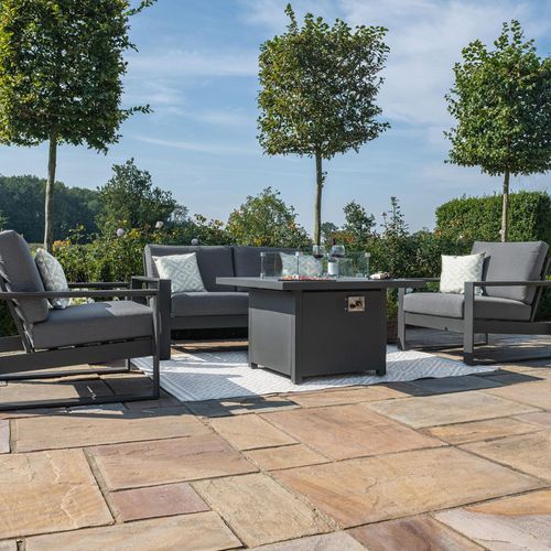 Maze Amalfi Grey 2 Seater Garden Sofa Set with Fire Pit Table