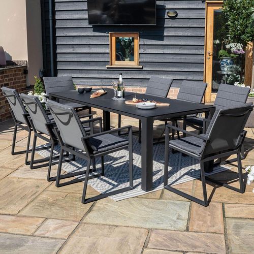Maze Manhattan Charcoal 8 Seater Garden Dining Set