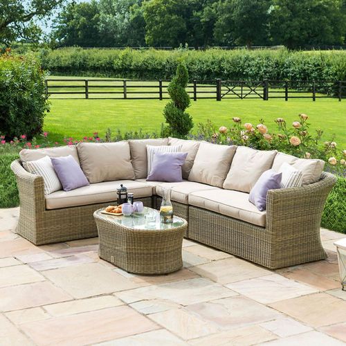 Maze Winchester Natural Rattan Large Garden Corner Group