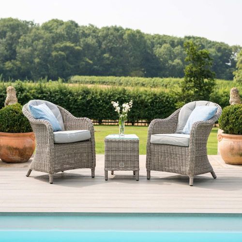 Maze Oxford Grey Rattan 3 Piece Garden Lounge Set