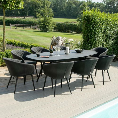 Maze Ambition Charcoal 8 Seater Oval Garden Dining Set