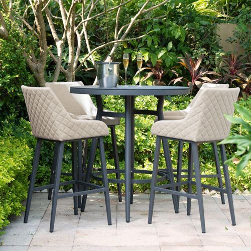 Maze Regal Oatmeal 4 Seater Round Garden Bar Set