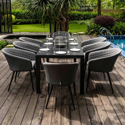 Maze Ambition Flanelle 8 Seater Fire Pit Garden Dining Set