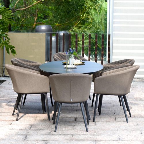 Maze Ambition Taupe 6 Seater Oval Garden Dining Set