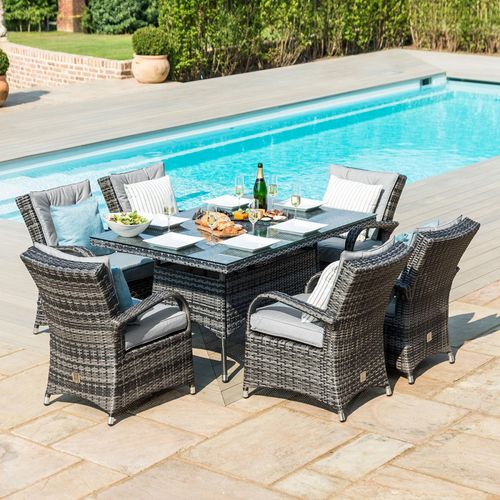 Maze Texas Grey Rattan 6 Seater Ice Bucket Garden Dining Set
