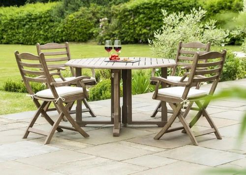 Alexander Rose Sherwood Gateleg Round Garden Dining Table - 120cm