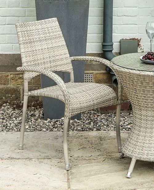 2 x Alexander Rose Ocean Pearl Fiji Stacking Garden Dining Armchair