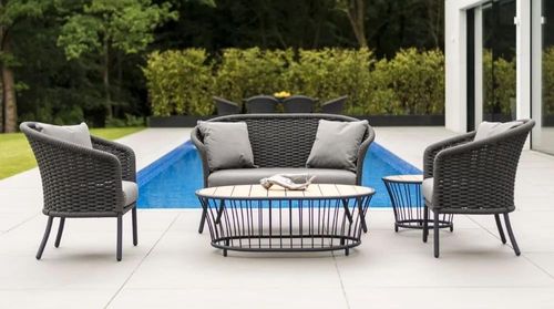 Alexander Rose Cordial Grey Rope 2+1+1 Garden Sofa Suite