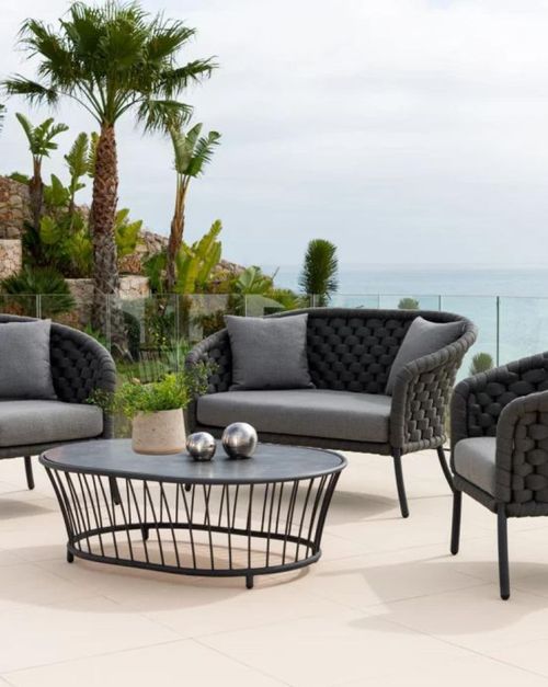 Alexander Rose Cordial Luxe Dark Grey 2 Seater Garden Sofa