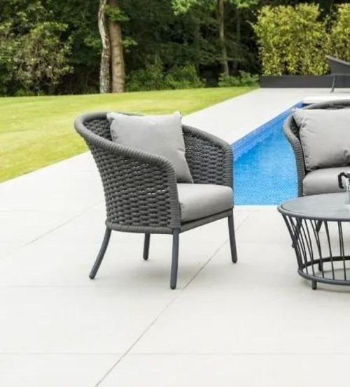 Alexander Rose Cordial Grey Rope Garden Lounge Chair