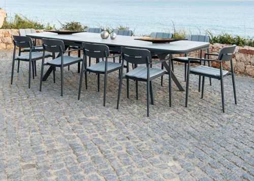 Alexander Rose Rimini Grey 10-12 Seater Extending Garden Dining Table