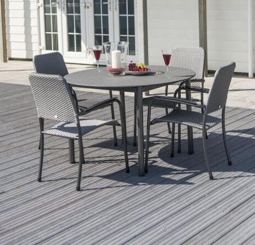 Alexander Rose Portofino Stone Round Garden Dining Table - 118cm