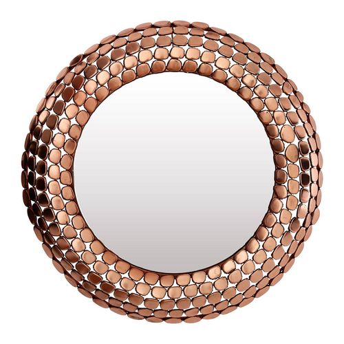 Templar Copper Pebble Round Wall Mirror