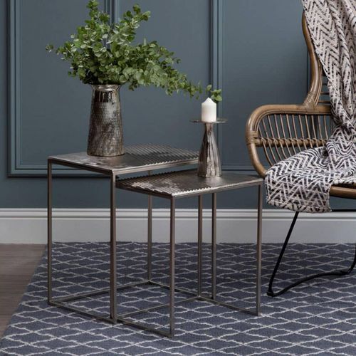 Templar Silver Metal Nest of 2 Tables