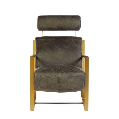 Hoxton Ebony Leather Lounge Chair