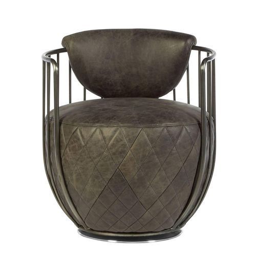 Hoxton Ebony Leather Swivel Chair