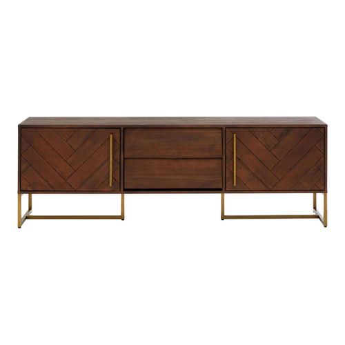 Brando Brown Acacia Wood Herringbone TV Unit - 180cm