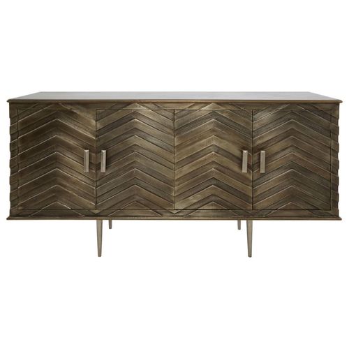 Sirsa Silver Metallic 4 Door Large Sideboard