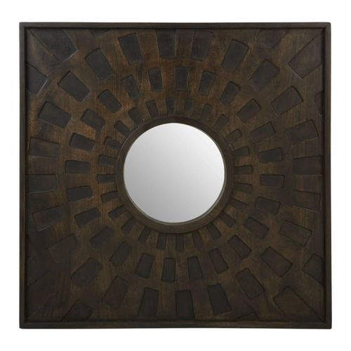 Suri Brown Mango Wood Wall Mirror