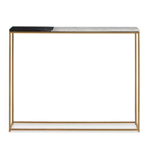 Corra Black and White Marble Console Table