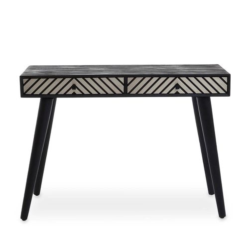 Boho Black 2 Drawer Console Table