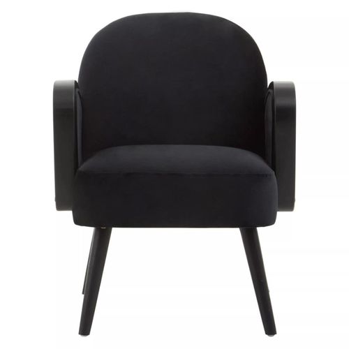 Hala Black Velvet Fabric Upholstered Armchair