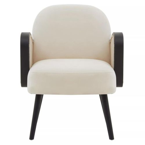 Hala Natural Velvet Fabric Upholstered Armchair