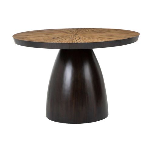 Gabo Dark Ebony Bamboo 4 Seater Round Pedestal Dining Table