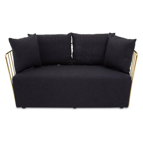 Azalea Black Fabric 2 Seater Sofa