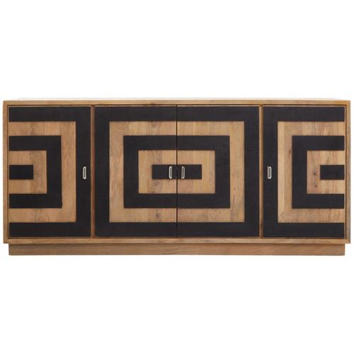 Salem Black and Mango Wood 4 Door Extra Large Sideboard 200cm
