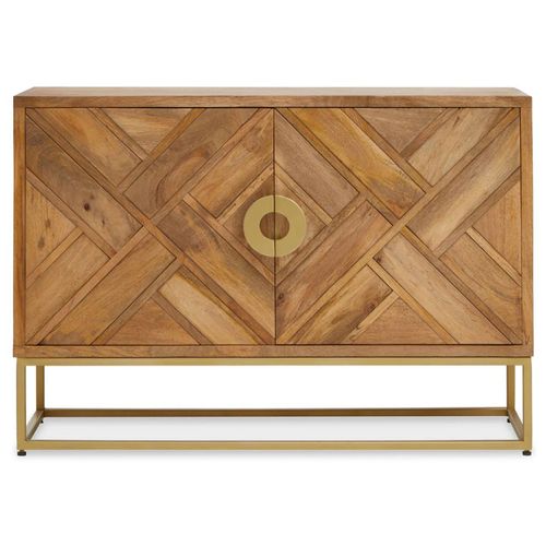Sedea Natural Mango Wood 2 Door Small Sideboard 120cm