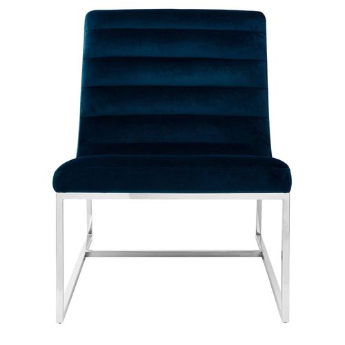 Vogue Midnight Blue Velvet Fabric Cocktail Chair