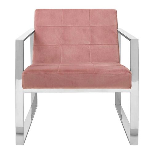 Vogue Pink Velvet Fabric Cocktail Chair
