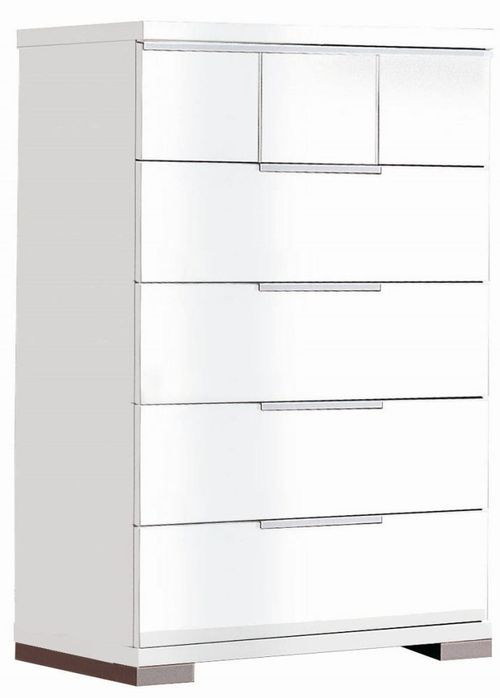 Alf Italia Asti White Gloss 5 Drawer Chest
