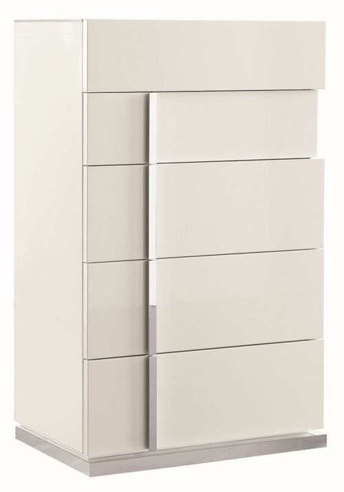 Alf Italia Canova White Gloss 5 Drawer Chest